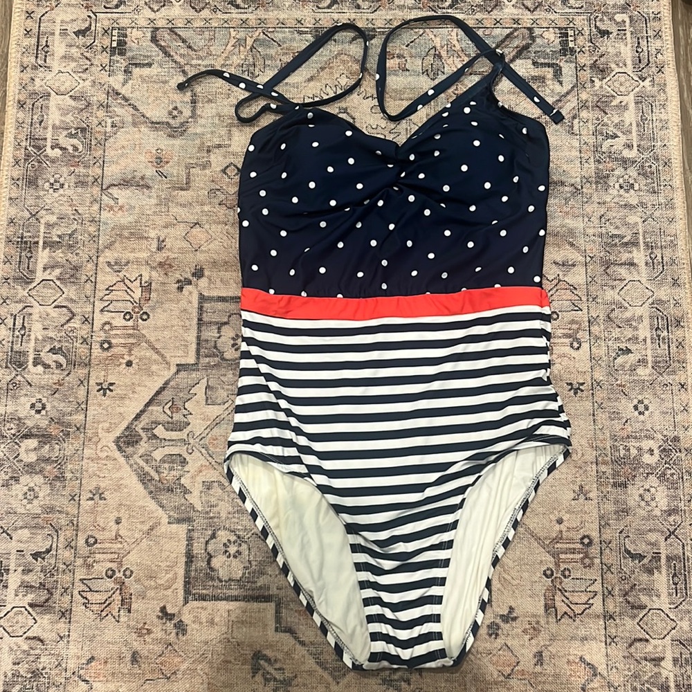 ModCloth Cleo One Piece Swimsuit Nautical - Picture 2 of 6